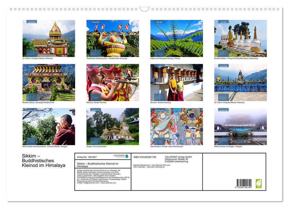 Sikkim – Buddhistisches Kleinod im Himalaya (CALVENDO Wandkalender 2025)