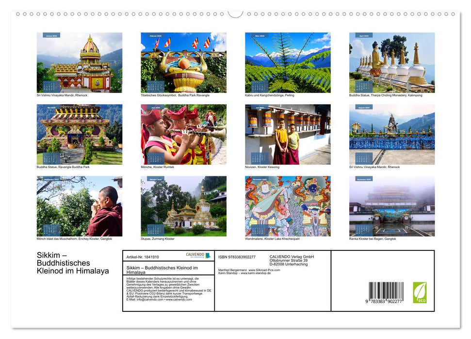 Sikkim – Buddhistisches Kleinod im Himalaya (CALVENDO Premium Wandkalender 2025)