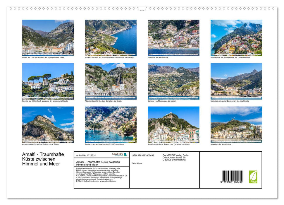 Amalfi - Traumhafte Küste zwischen Himmel und Meer (CALVENDO Premium Wandkalender 2025)