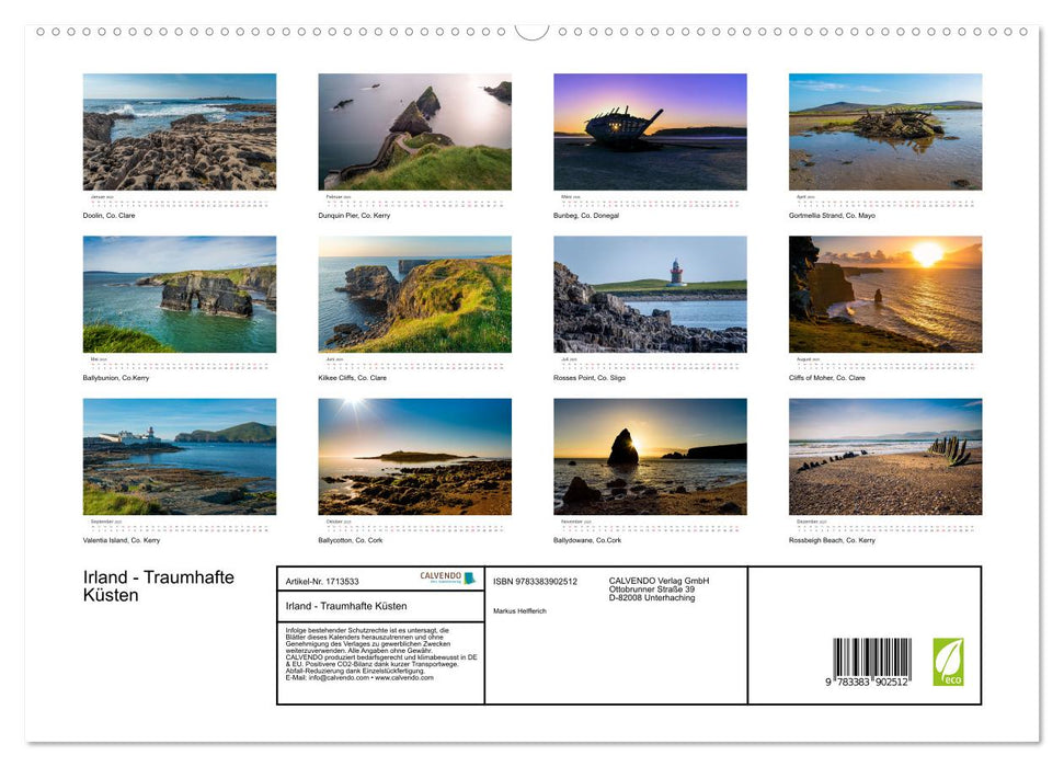 Irland - Traumhafte Küsten (CALVENDO Premium Wandkalender 2025)