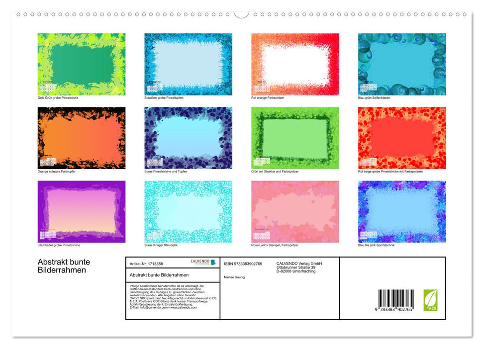 Abstrakt bunte Bilderrahmen (CALVENDO Premium Wandkalender 2025)