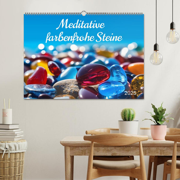 Meditative farbenfrohe Steine (CALVENDO Wandkalender 2025)