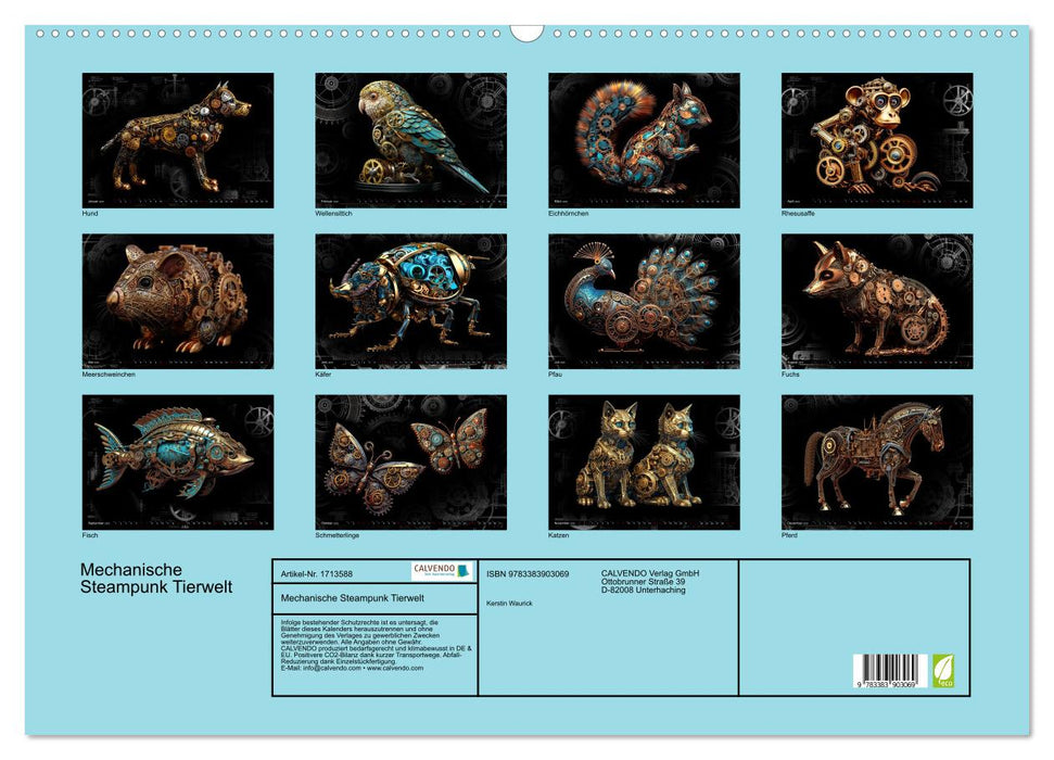 Mechanische Steampunk Tierwelt (CALVENDO Wandkalender 2025)