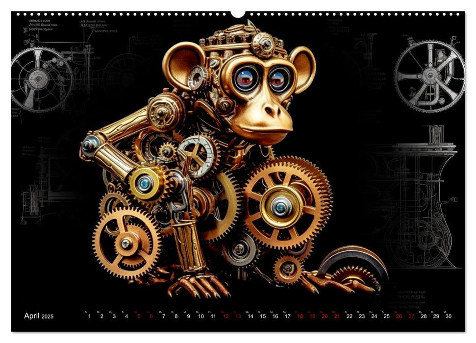 Mechanische Steampunk Tierwelt (CALVENDO Wandkalender 2025)