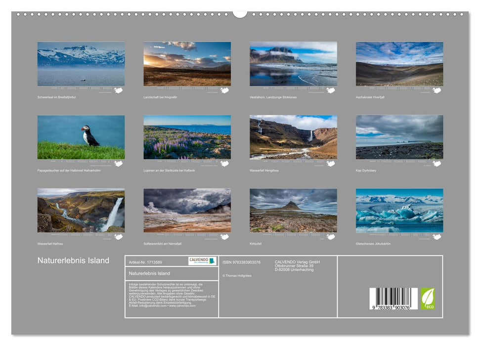 Naturerlebnis Island (CALVENDO Premium Wandkalender 2025)