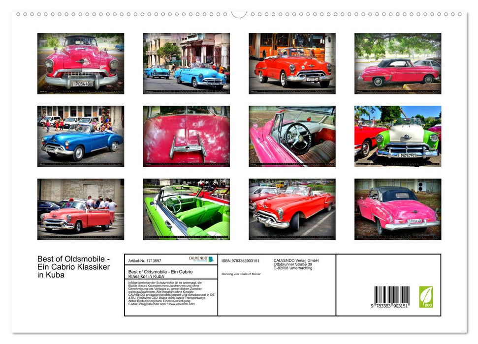 Best of Oldsmobile - Ein Cabrio Klassiker in Kuba (CALVENDO Premium Wandkalender 2025)