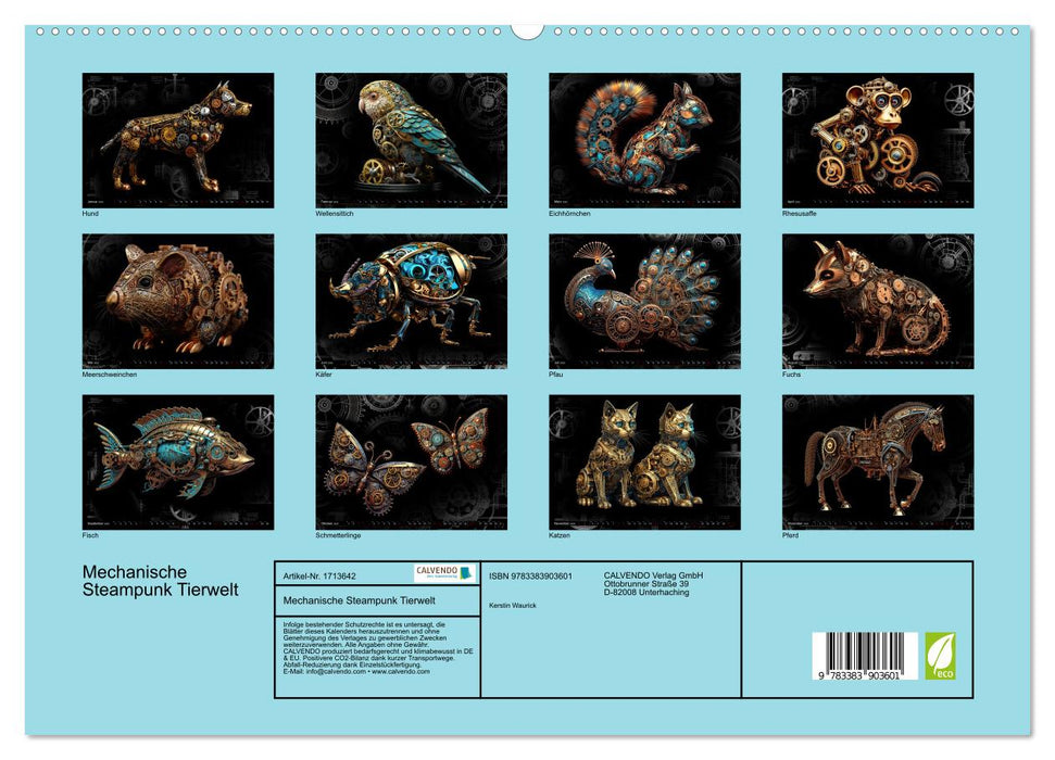 Mechanische Steampunk Tierwelt (CALVENDO Premium Wandkalender 2025)