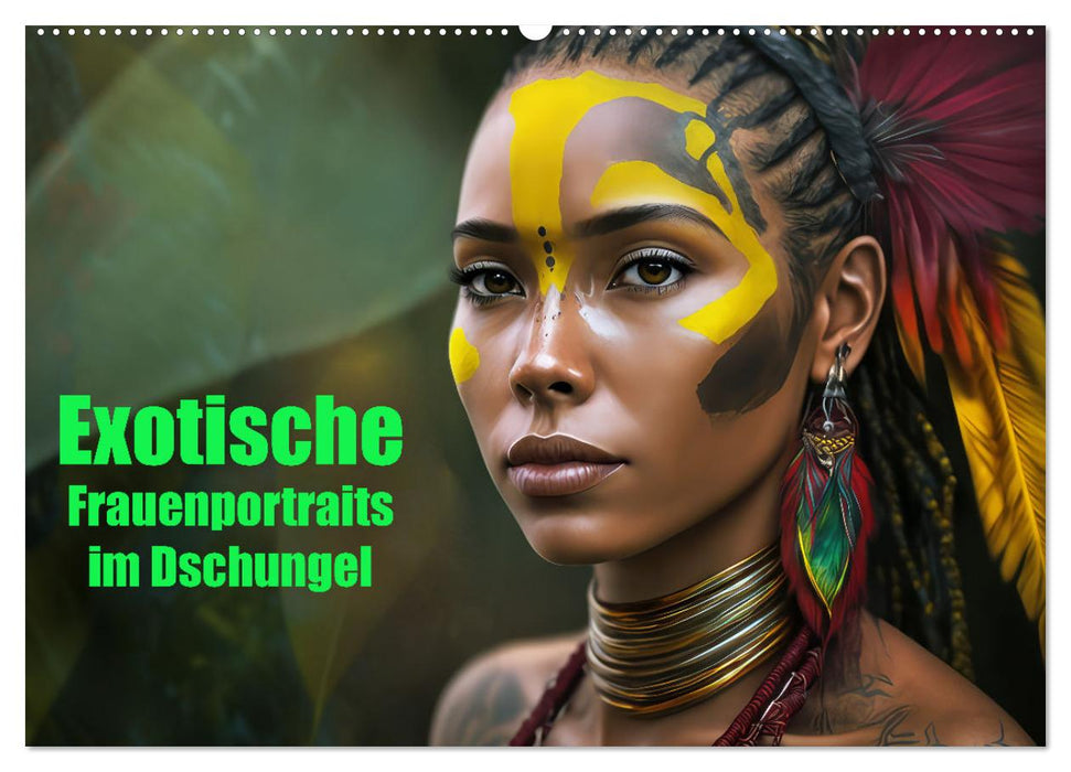 Exotische Frauenportraits im Dschungel (CALVENDO Wandkalender 2025)