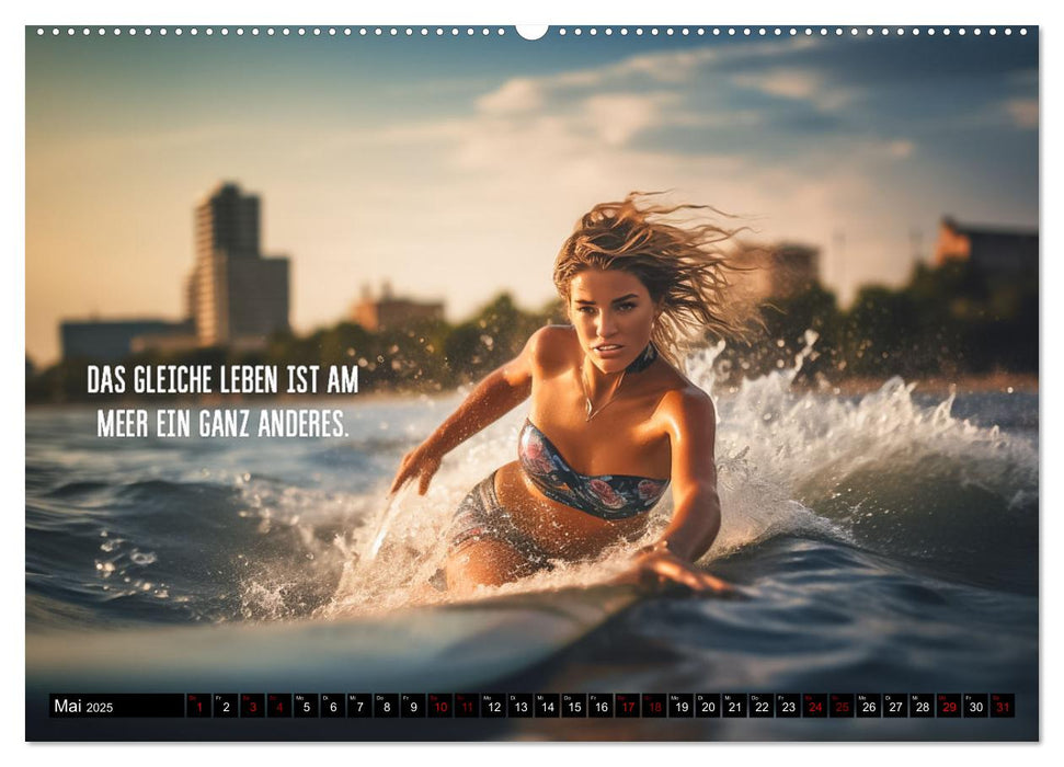 Motivation und Surfen (CALVENDO Premium Wandkalender 2025)