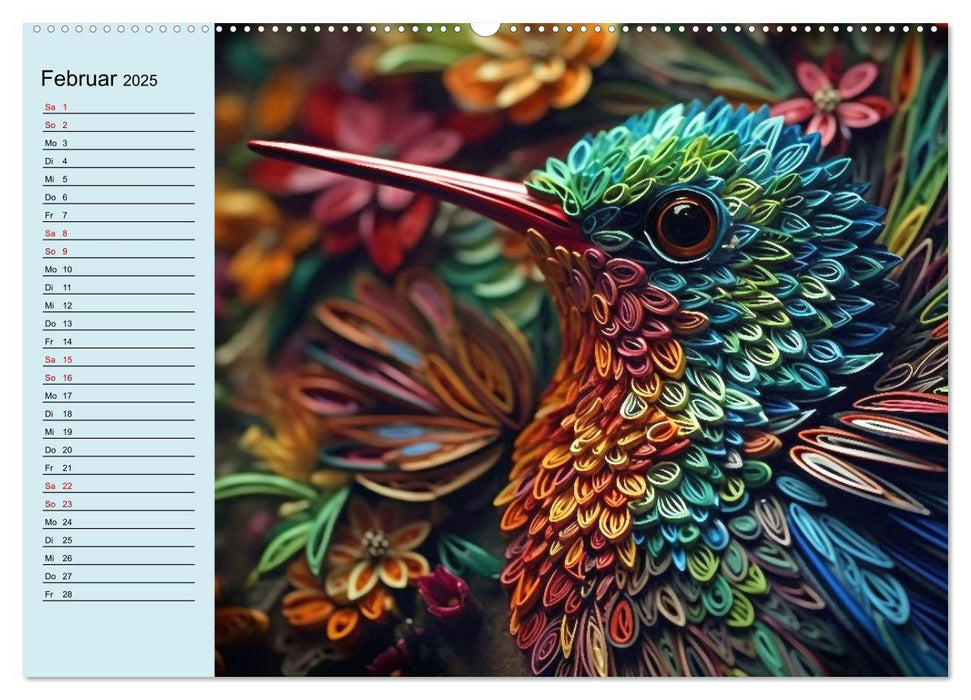 Tierwelt mit Quilling (CALVENDO Wandkalender 2025)