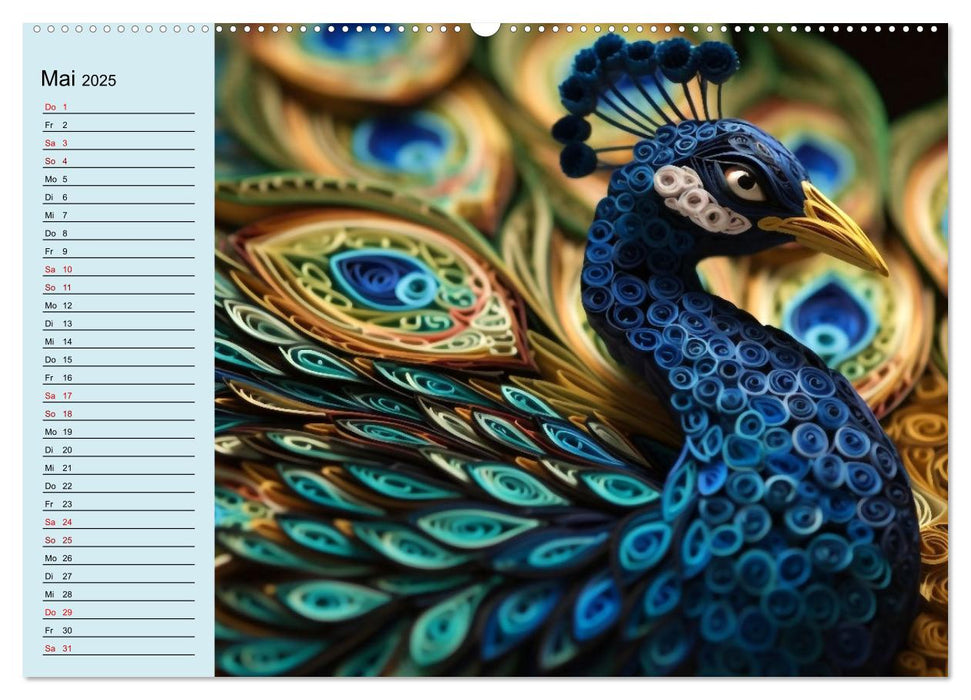 Tierwelt mit Quilling (CALVENDO Wandkalender 2025)