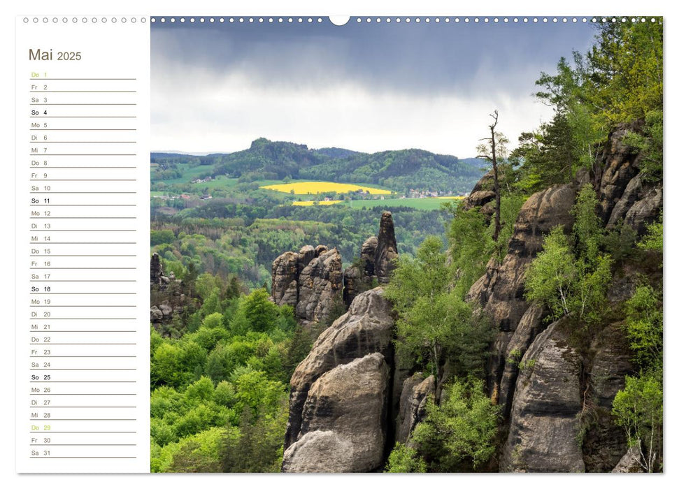 Papststein Perspektiven - Elbsandstein (CALVENDO Wandkalender 2025)