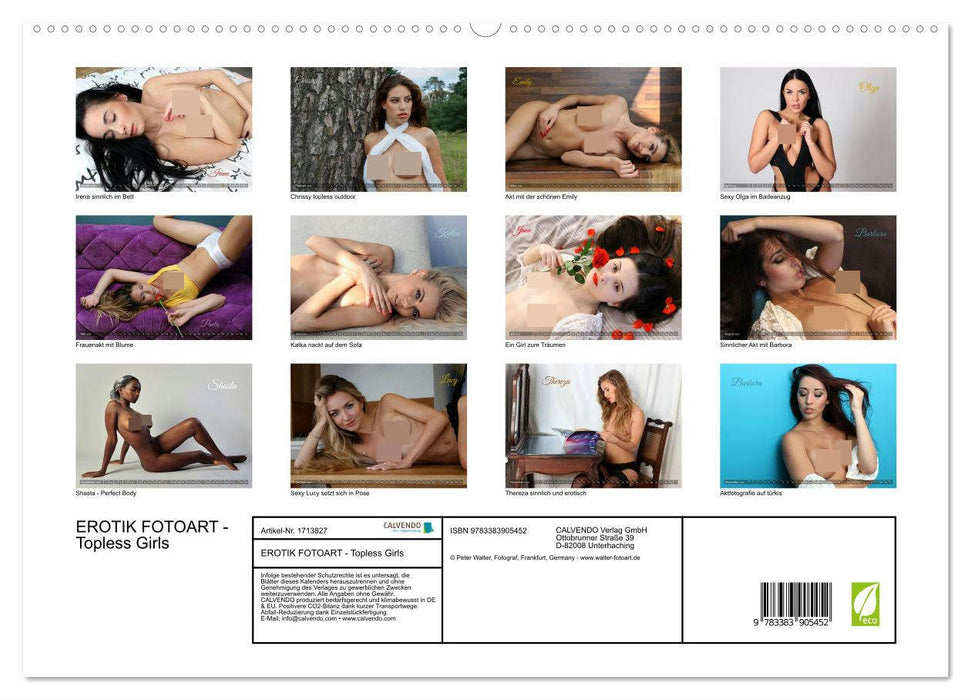 EROTIK FOTOART - Topless Girls (CALVENDO Premium Wandkalender 2025)