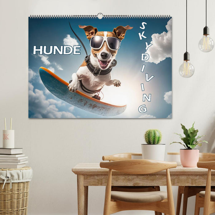 Hunde Skydiving (CALVENDO Wandkalender 2025)