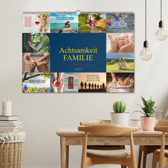 Achtsamkeit FAMILIE mit coolen Sprüchen (CALVENDO Wandkalender 2025)