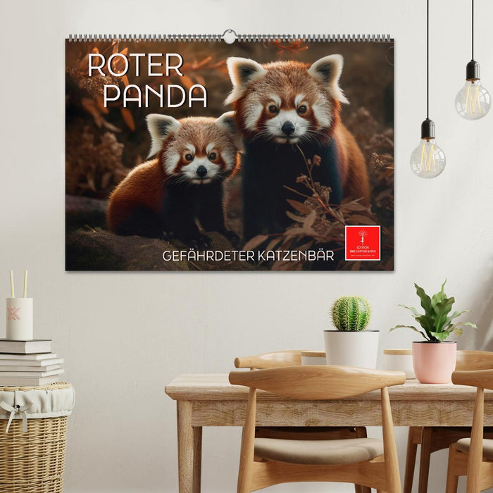 Roter Panda - gefährdeter Katzenbär (CALVENDO Wandkalender 2025)