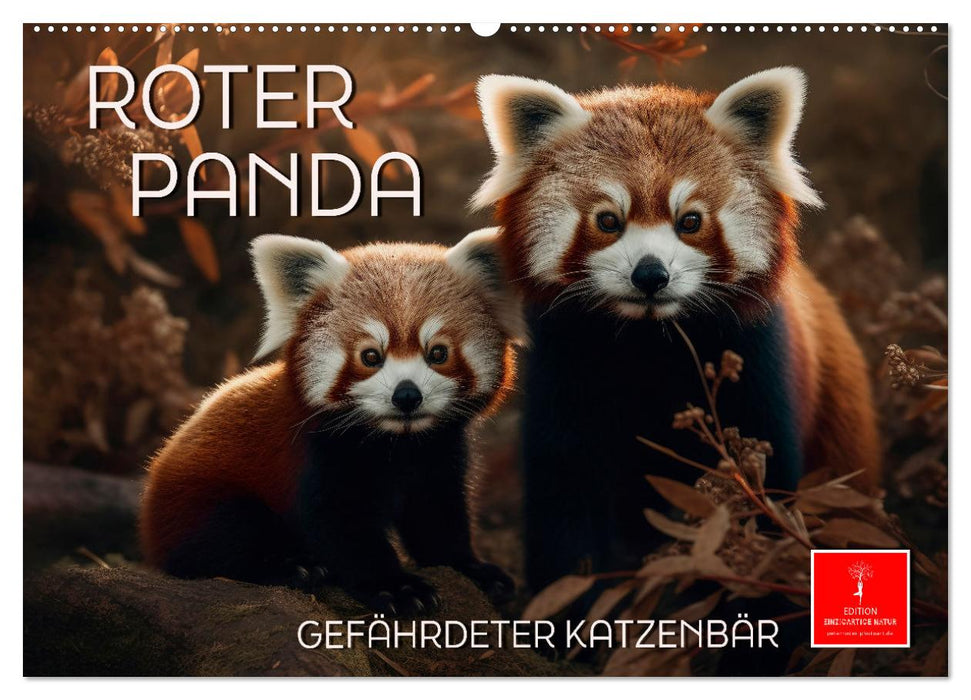 Roter Panda - gefährdeter Katzenbär (CALVENDO Wandkalender 2025)