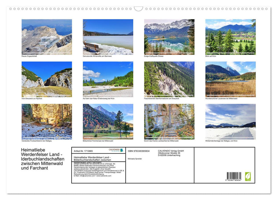 Heimatliebe Werdenfelser Land - Bilderbuchlandschaften zwischen Mittenwald und Farchant (CALVENDO Wandkalender 2025)