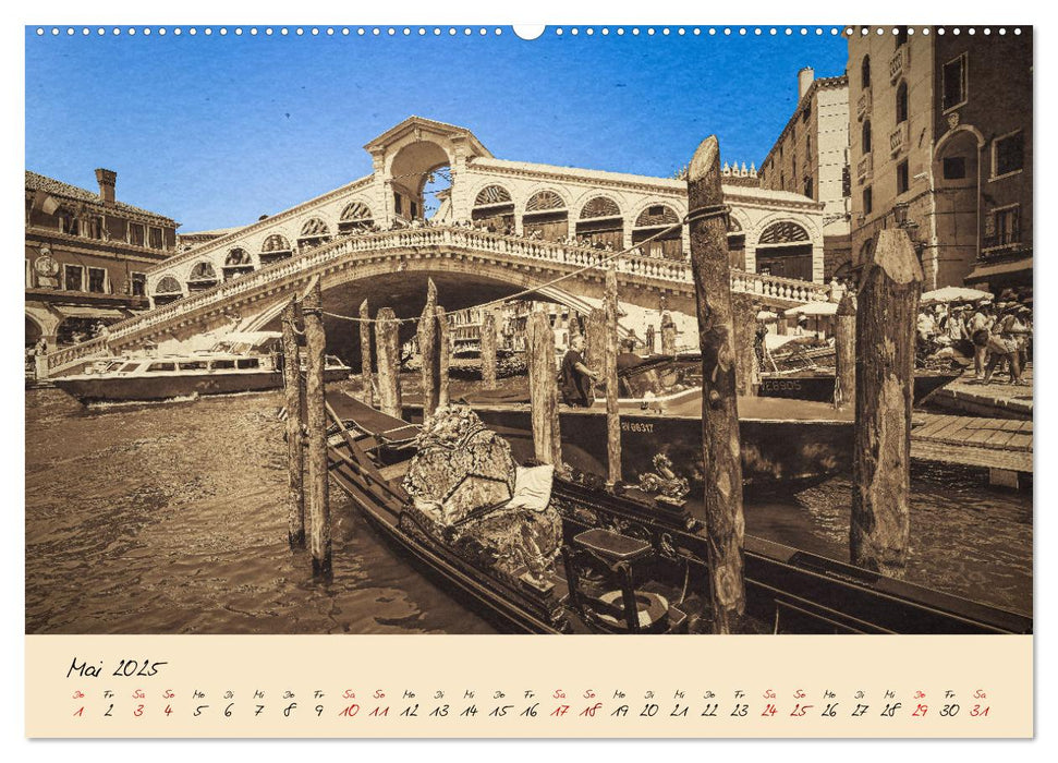 Venedig Seppia e tinta (CALVENDO Wandkalender 2025)