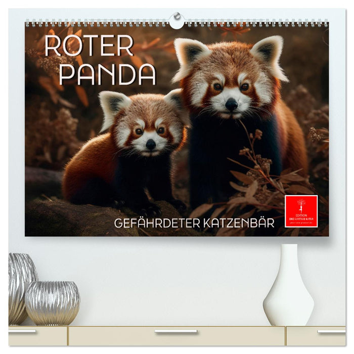 Roter Panda - gefährdeter Katzenbär (CALVENDO Premium Wandkalender 2025)