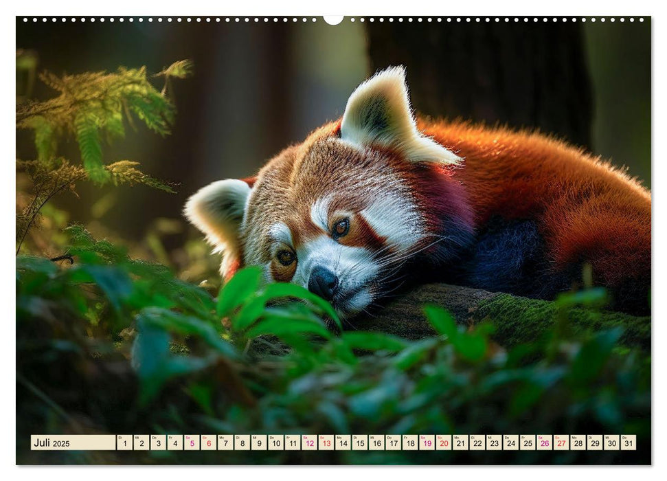 Roter Panda - gefährdeter Katzenbär (CALVENDO Premium Wandkalender 2025)