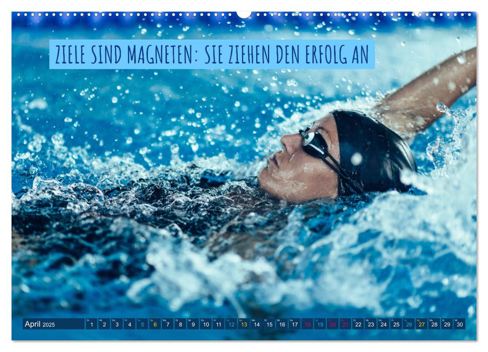 Schwimmen und SUP Begleitet mit coolen Sprüchen (CALVENDO Wandkalender 2025)