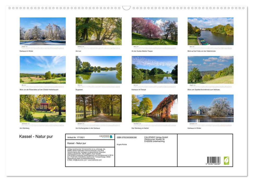 Kassel - Natur pur (CALVENDO Wandkalender 2025)