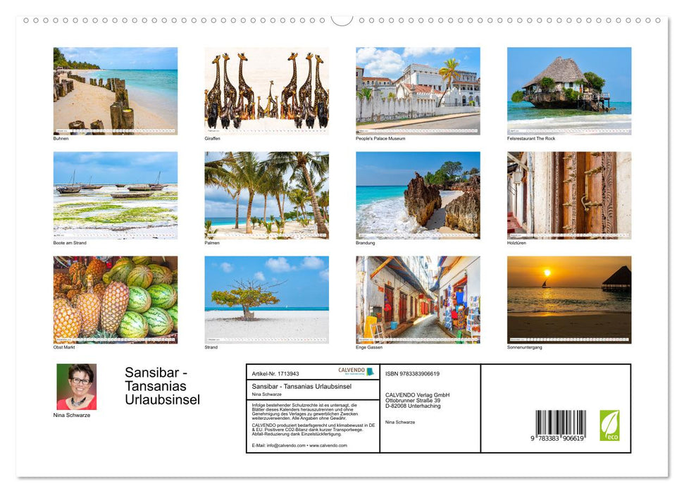 Sansibar - Tansanias Urlaubsinsel (CALVENDO Premium Wandkalender 2025)