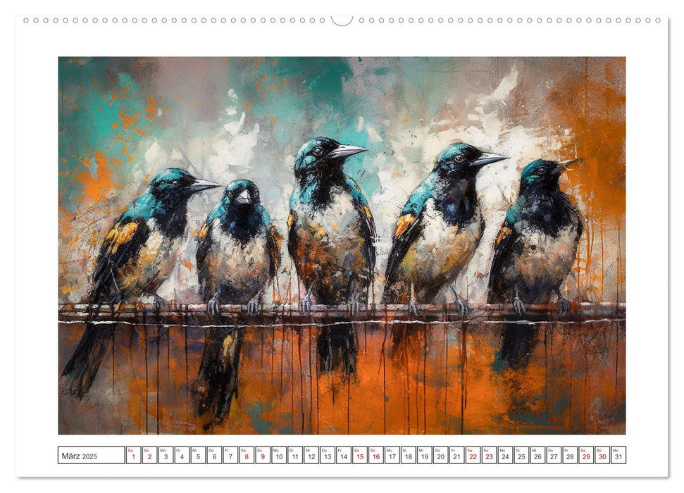 Kunstvolle Vögel (CALVENDO Wandkalender 2025)