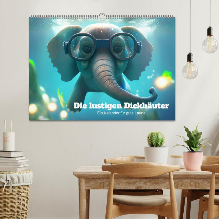 Die lustigen Dickhäuter. Ein Kalender für gute Laune (CALVENDO Wandkalender 2025)