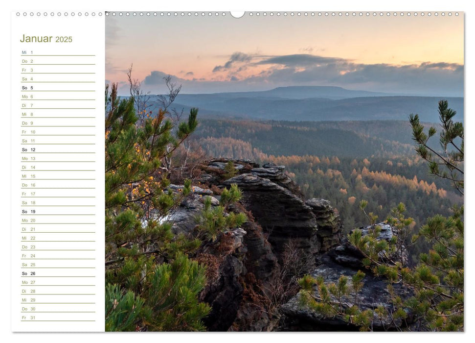 Schneeberg Perspektiven - Elbsandstein (CALVENDO Wandkalender 2025)