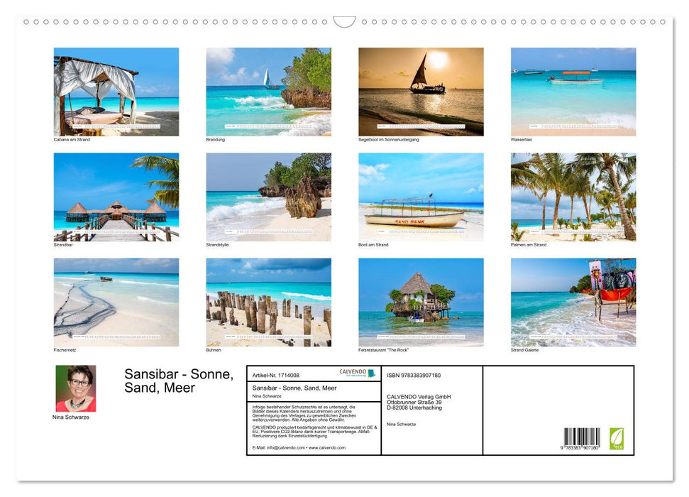 Sansibar - Sonne, Sand, Meer (CALVENDO Wandkalender 2025)