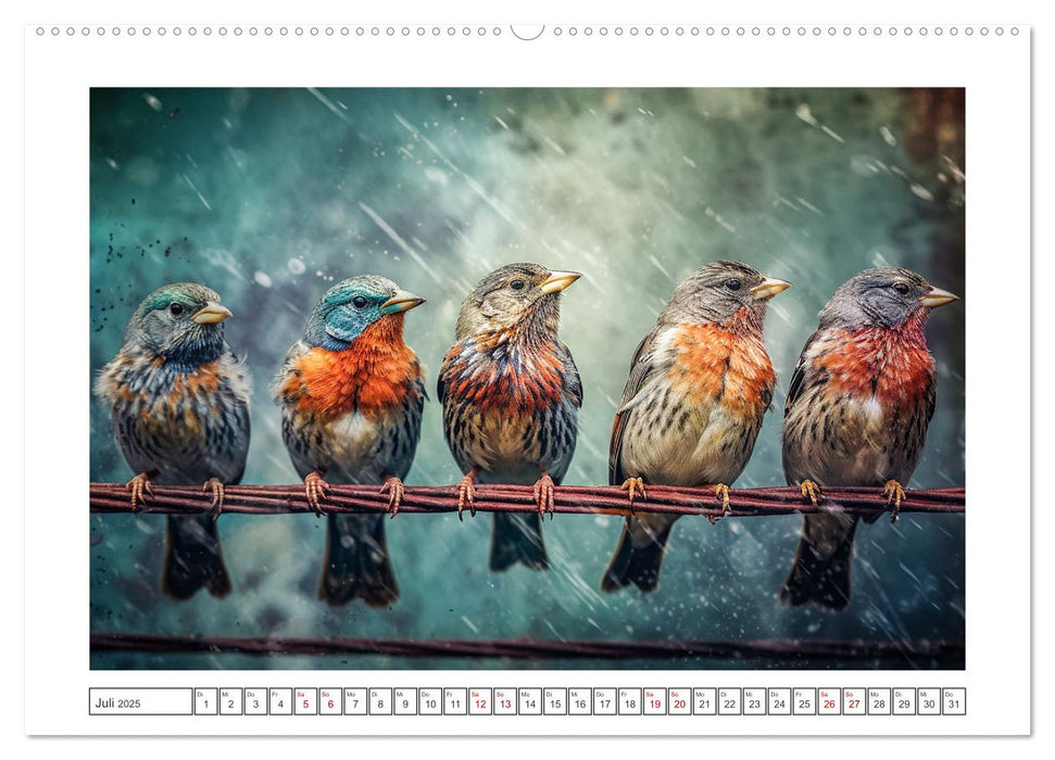 Kunstvolle Vögel (CALVENDO Premium Wandkalender 2025)