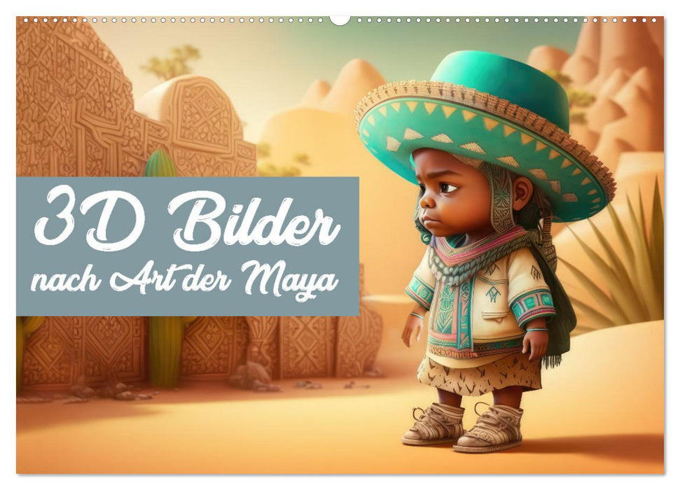 3D Bilder nach Art der Maya (CALVENDO Wandkalender 2025)