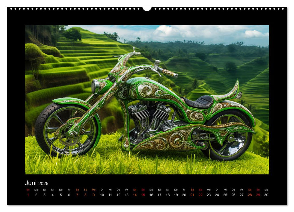 Fantasie Custom Bikes - Eine Hommage rund um den Globus (CALVENDO Premium Wandkalender 2025)