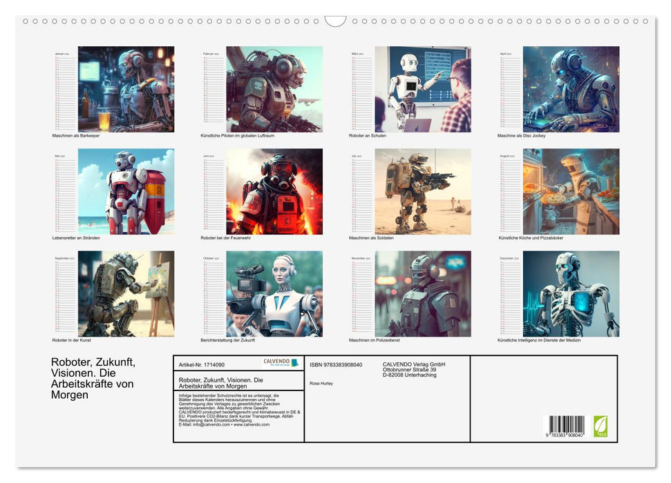 Roboter, Zukunft, Visionen. Die Arbeitskräfte von Morgen (CALVENDO Wandkalender 2025)