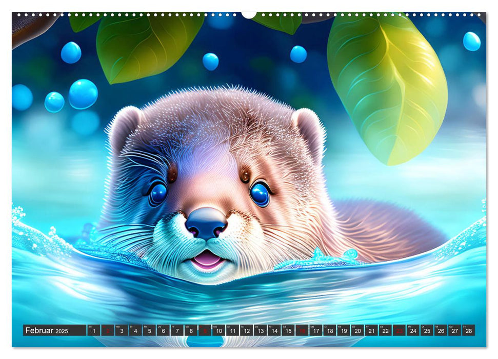 Niedliche Fischotter begleiten dich durch das Jahr (CALVENDO Premium Wandkalender 2025)