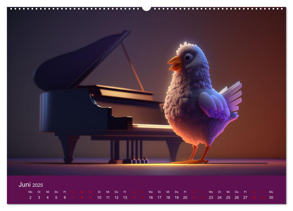 Hühner im Rampenlicht Ein Kalender voller tierischer Fotostars (CALVENDO Wandkalender 2025)