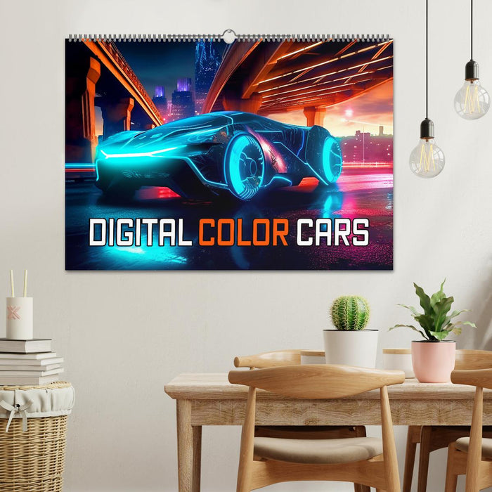 Digital Color Cars (CALVENDO Wandkalender 2025)