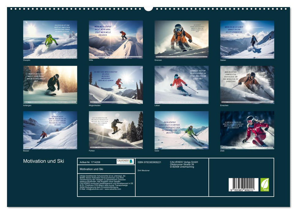 Motivation und Ski (CALVENDO Premium Wandkalender 2025)