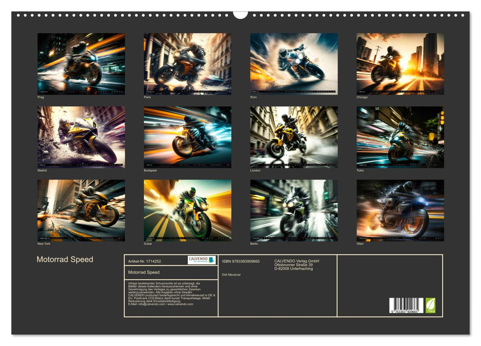 Motorrad Speed (CALVENDO Wandkalender 2025)