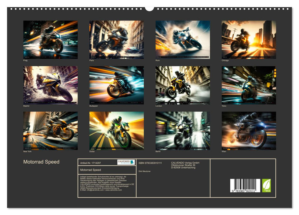 Motorrad Speed (CALVENDO Premium Wandkalender 2025)