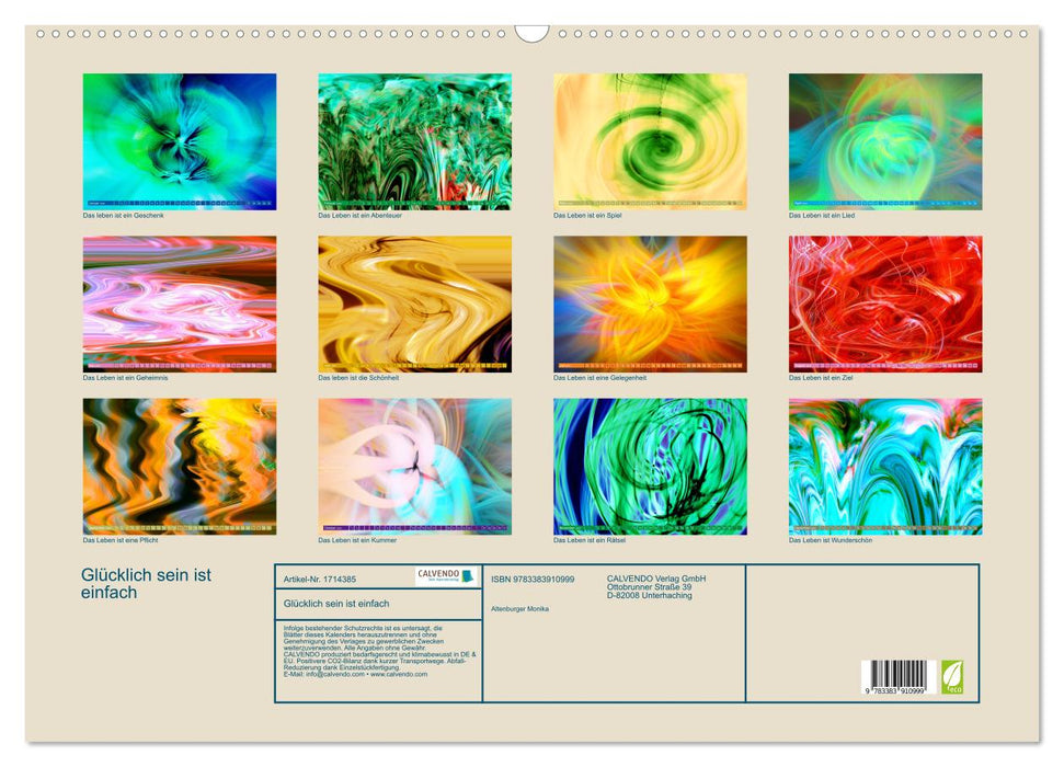 Glücklich sein ist einfach (CALVENDO Wandkalender 2025)