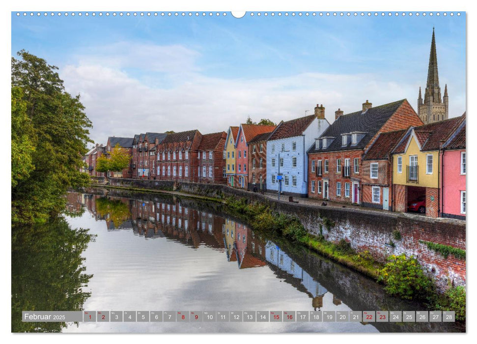 Norfolk - Ostengland: Von der Nordseeküste durch das Marschland (CALVENDO Wandkalender 2025)