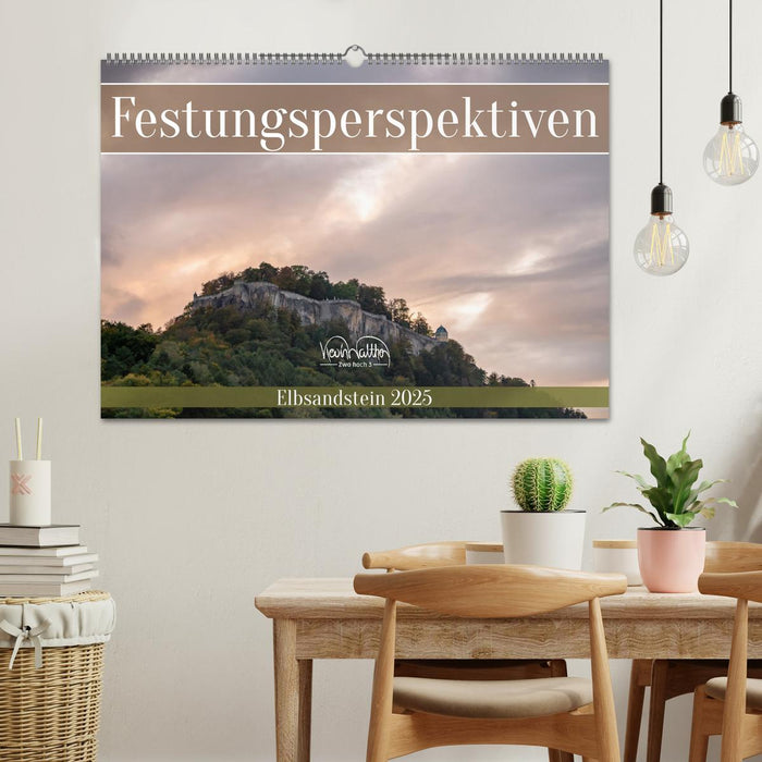 Festungsperspektiven - Elbsandstein (CALVENDO Wandkalender 2025)