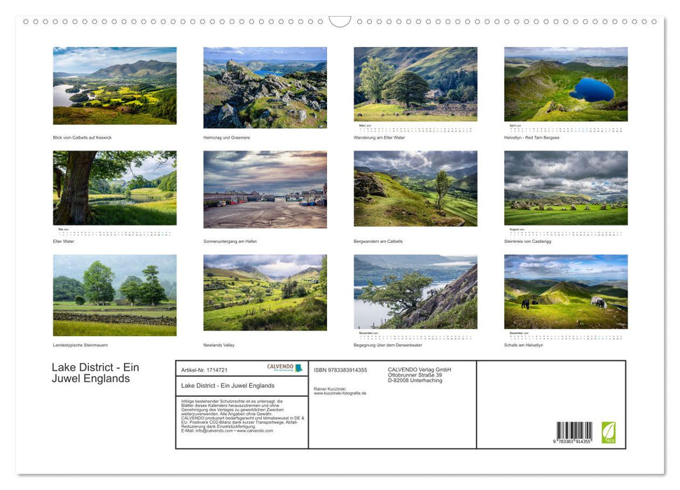 Lake District - Ein Juwel Englands (CALVENDO Wandkalender 2025)