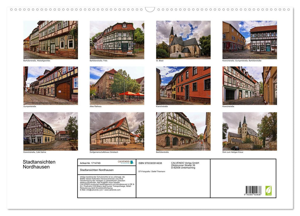 Stadtansichten Nordhausen (CALVENDO Wandkalender 2025)