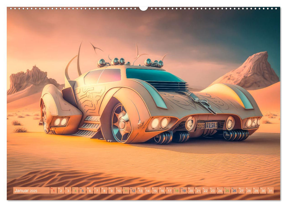 Futuristische Wüstencars (CALVENDO Premium Wandkalender 2025)