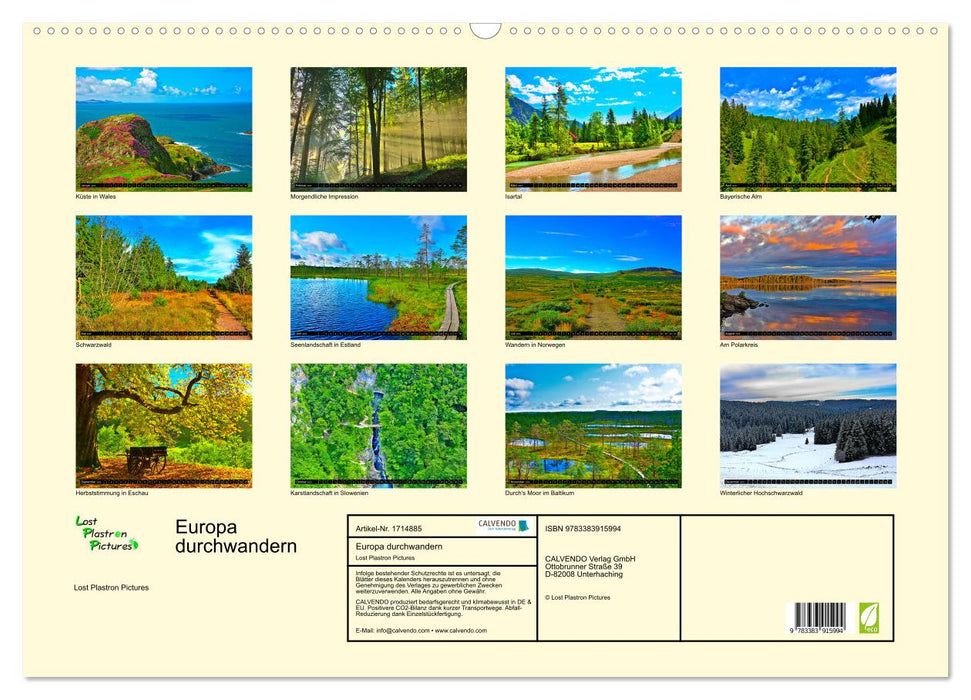 Europa durchwandern (CALVENDO Wandkalender 2025)