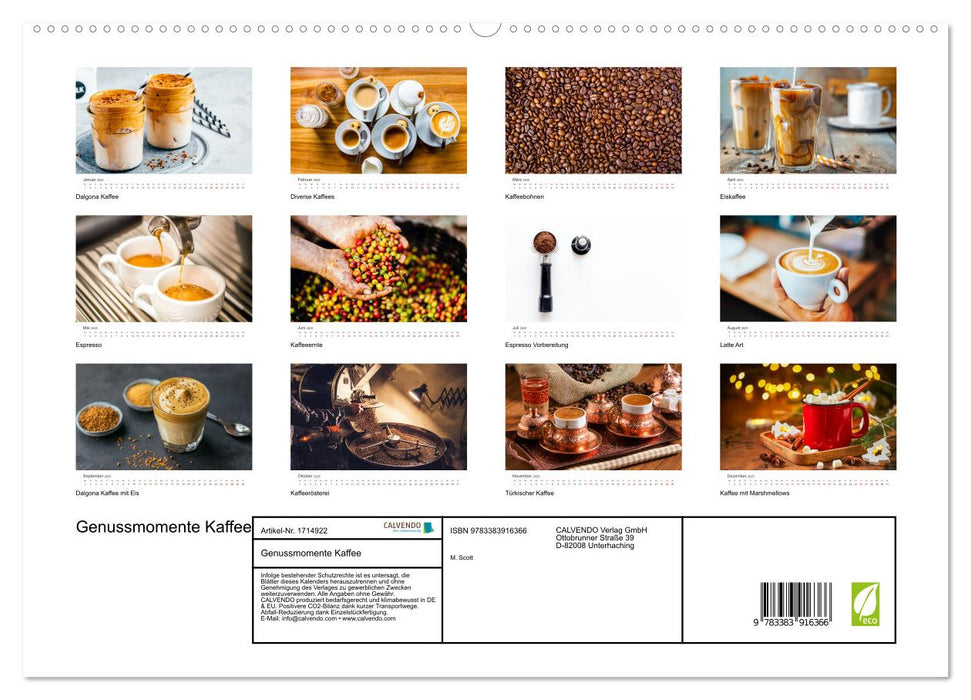 Genussmomente Kaffee (CALVENDO Premium Wandkalender 2025)